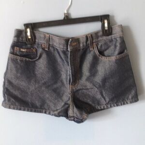 l.e.i. dark wash denim zip up shorts size 11 juniors summer, beach, vacation